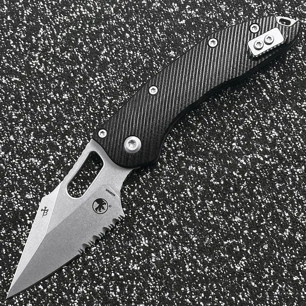 Microtech Stitch-R سكين جيب محمول خارجي قابل للطي للتخييم والبقاء EDC