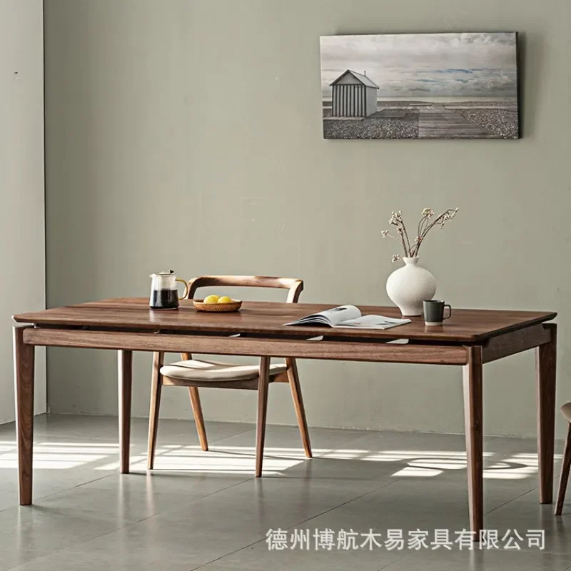 for North American Black Walnut Desk Nordic Simple Home Tea Living Room Rectangular Dining Table Solid Wood