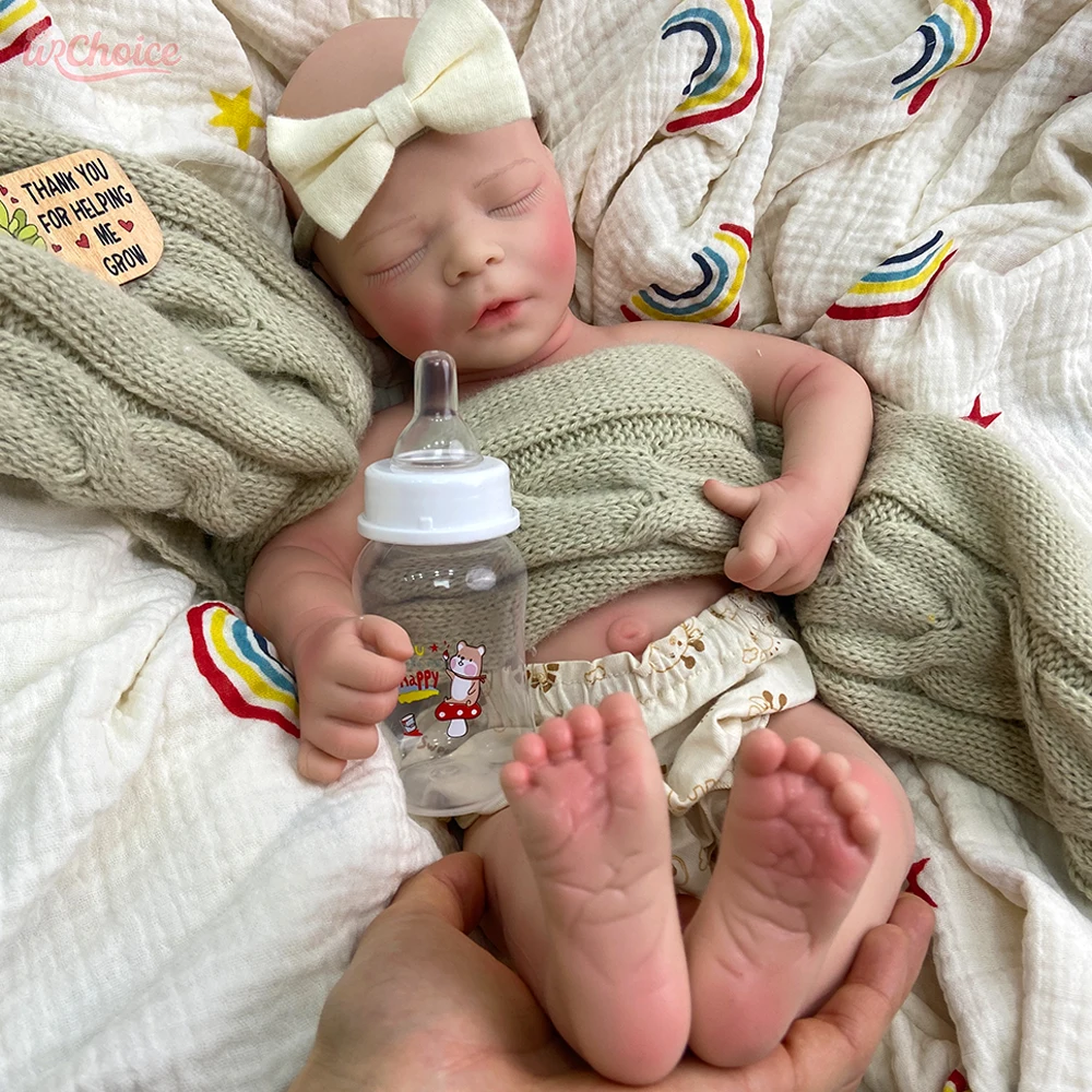 18Inch Zachte Levensechte Siliconen Reborn Baby Meisje Waterdichte 3D Huid Comfort Pop Rustgevende Aanwezigheid voor Ouderen Die Verloren kinderen