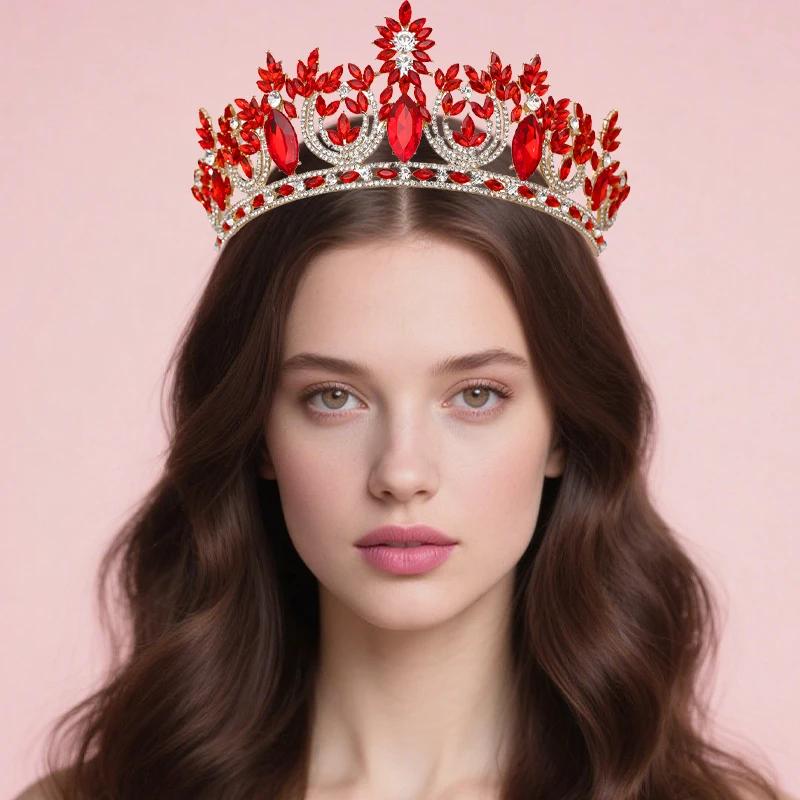 

Vintage Silver Rhinestone Baroque Crystal Bridal Crowns And Tiaras Headwear for Women Bride Wedding Hair Accessories Jewelry