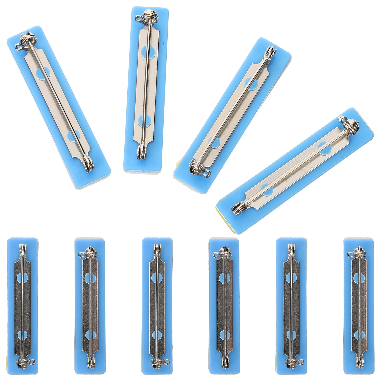 10pcs Chest Buckle Worker Number Pin Accessories Self-Adhesive Safety Bar Pin Id Badge Back Craft Diy Name Tag Holder Office
