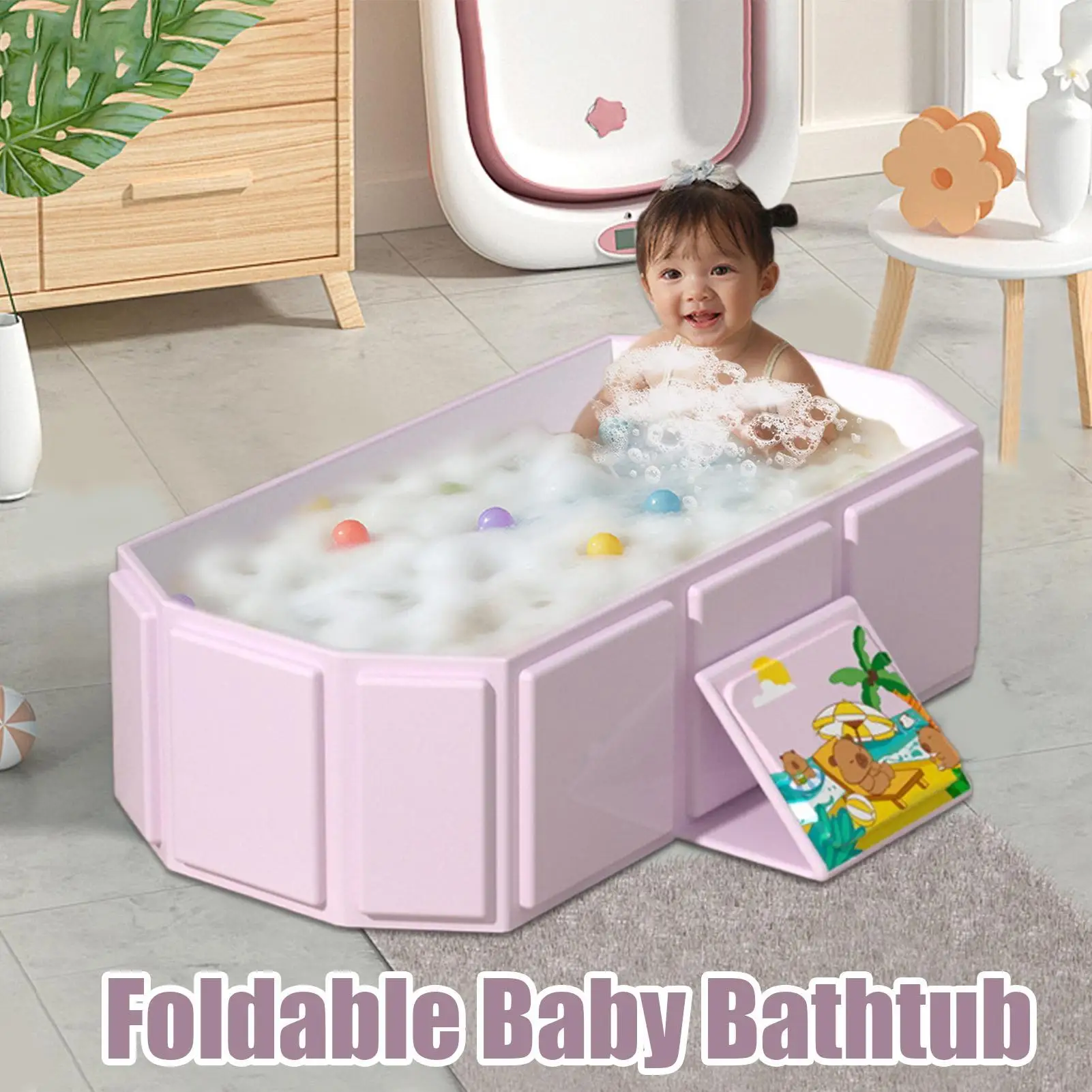 

Складная ванна для малышей, портативная складная противоскользящая раковина для душа для купания ребенка, путешествий, кемпинга, детского сада, экономия места в отеле