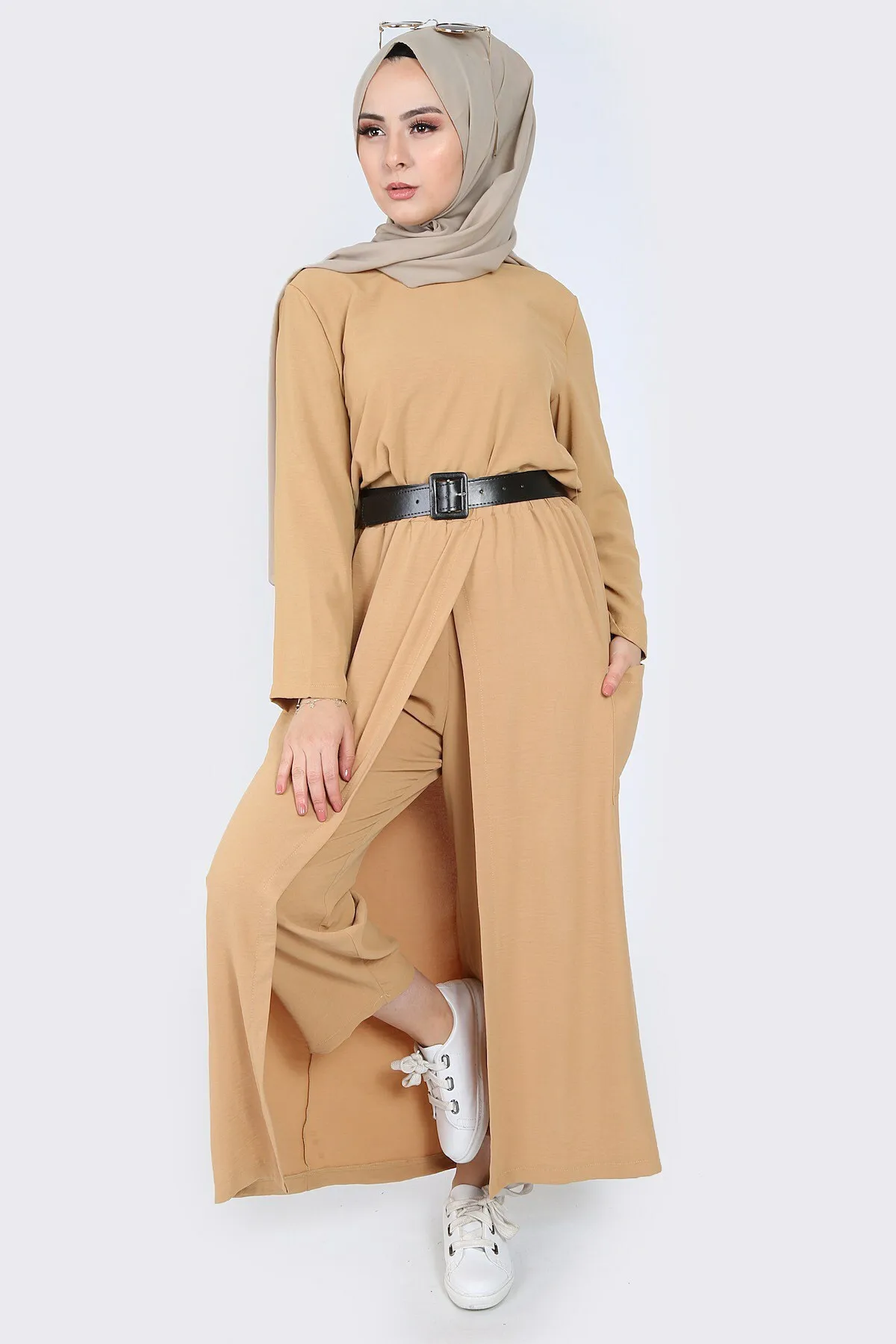 Women Quad Suit Hijab Kombin Bottom Top Muslim dress hijab Muslim üstleri women suit dress abayas