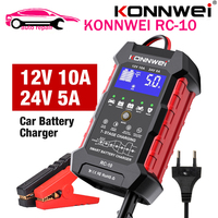 KONNWEI RC-10 12V 10 A 24V 5A Car Battery Charger Full Automatic Fast Charging Pulse Repair Battery Charger Lead Acid AGM Gel