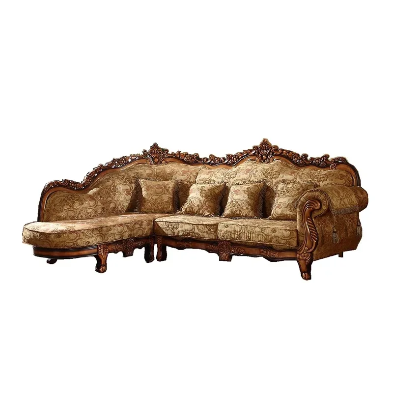 Europe Classical style Antique Sofa Hot sale antique l shaped sofa sectional living room furniture