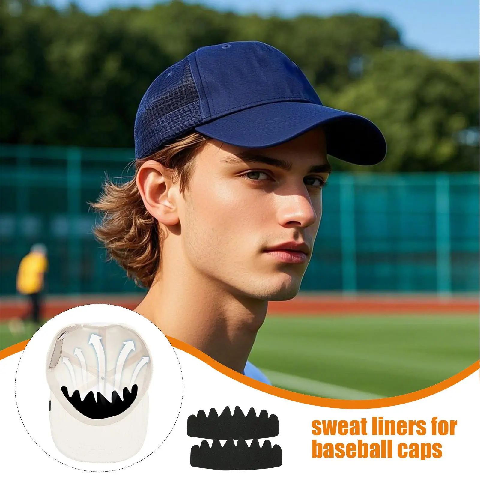 Hat Liner 10 Pieces Baseball Hat Insert Absorbent Pads Absorbent Octagonal Bands Prevent Stains Odor Sweatband Absorbing Pad For