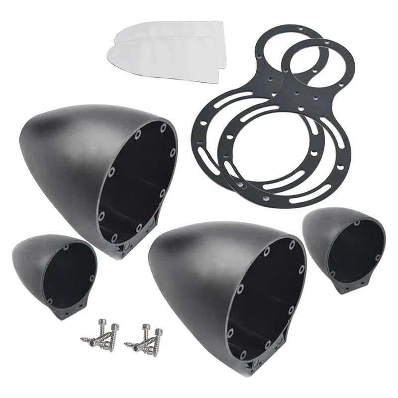 Universal Car 3.5 inch Speaker Modified Three-Way Tweeter Bracket Base Shell Box Kit Nylon Plastic Black