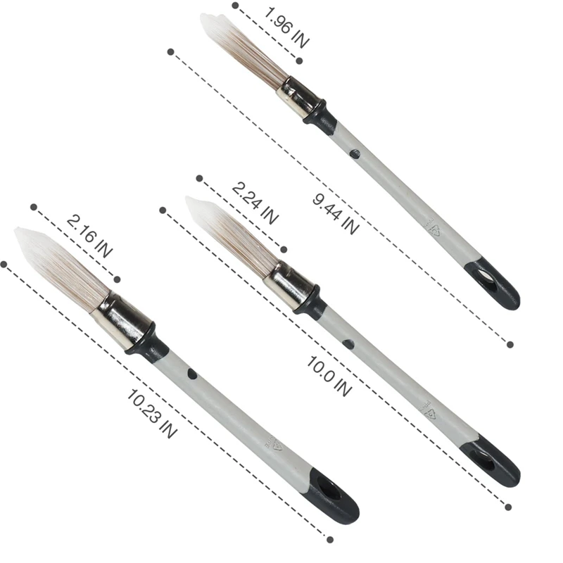 Инструмент для рисования отделки, 3 упаковки с маленькими кисточками 0,6/0,7/0,8 дюйма для стен, инструмент для рисования кромок, долговечные кисти для рисования отделки