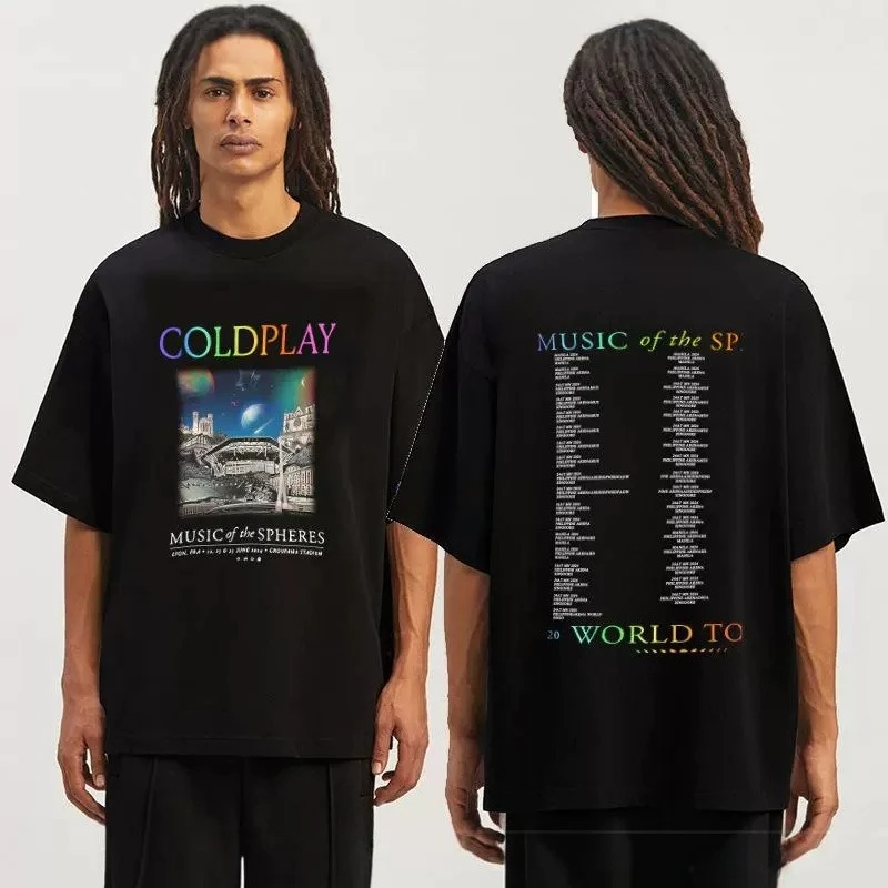 New Coldplay Concert-related Short-sleeved T-shirt of The Same Style - Coolplay Band Concert T-shirt