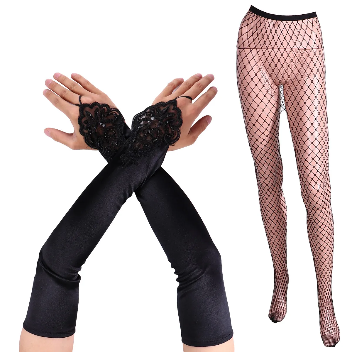 ชุดเครื่องแต่งกายสไตล์วินเทจยุค 1920 จำนวน 6 ชิ้น ประกอบด้วยที่คาดผม สร้อยคอ ถุงมือ ที่ใส่บุหรี่ สำหรับงานแต่งงานหรืองานพรอม