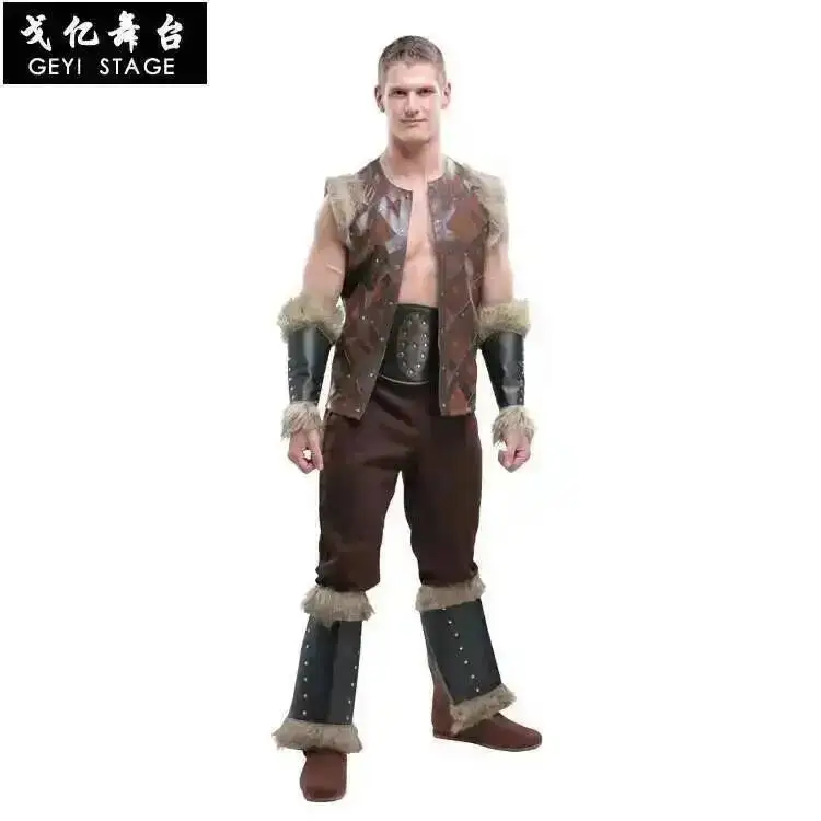Costume Halloween Aboriginal Nordic Cosplay Costume Adult Male Viking Savage Clothing Costume Carnival Costumes For Men Fancy