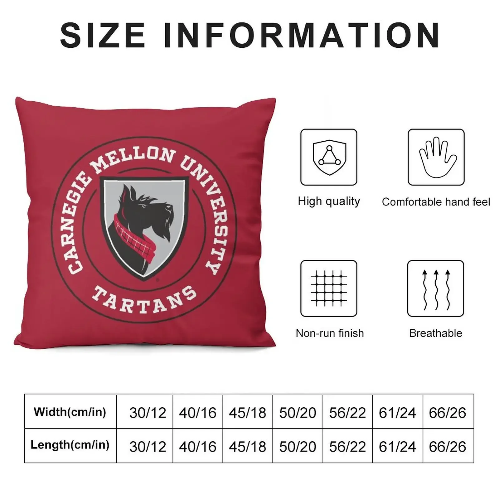 Carnegie Mellon - Tartans Throw Pillow bed pillows Sofa Pillow Cover Decorative Sofa Cushion pillow