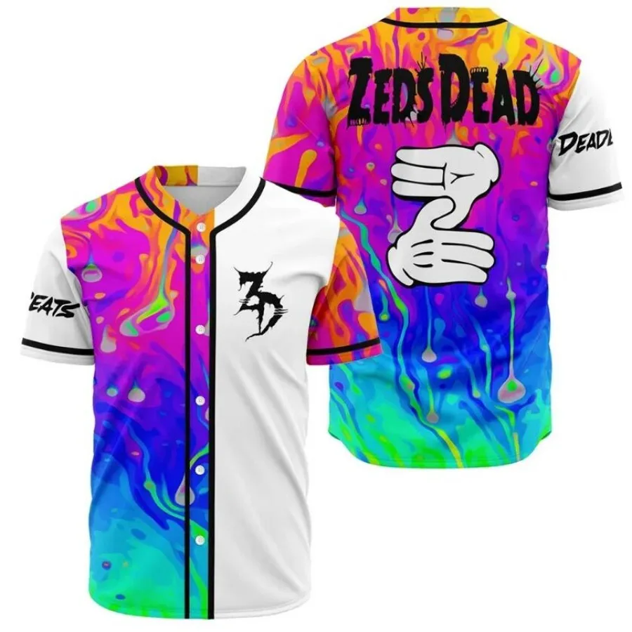 Zeds Dead Merch Baseball T-shirt Women/Men Fashion Summer Short Sleeve Graphic Tees Streetwear Hip Hop Baseball Jersey Custom