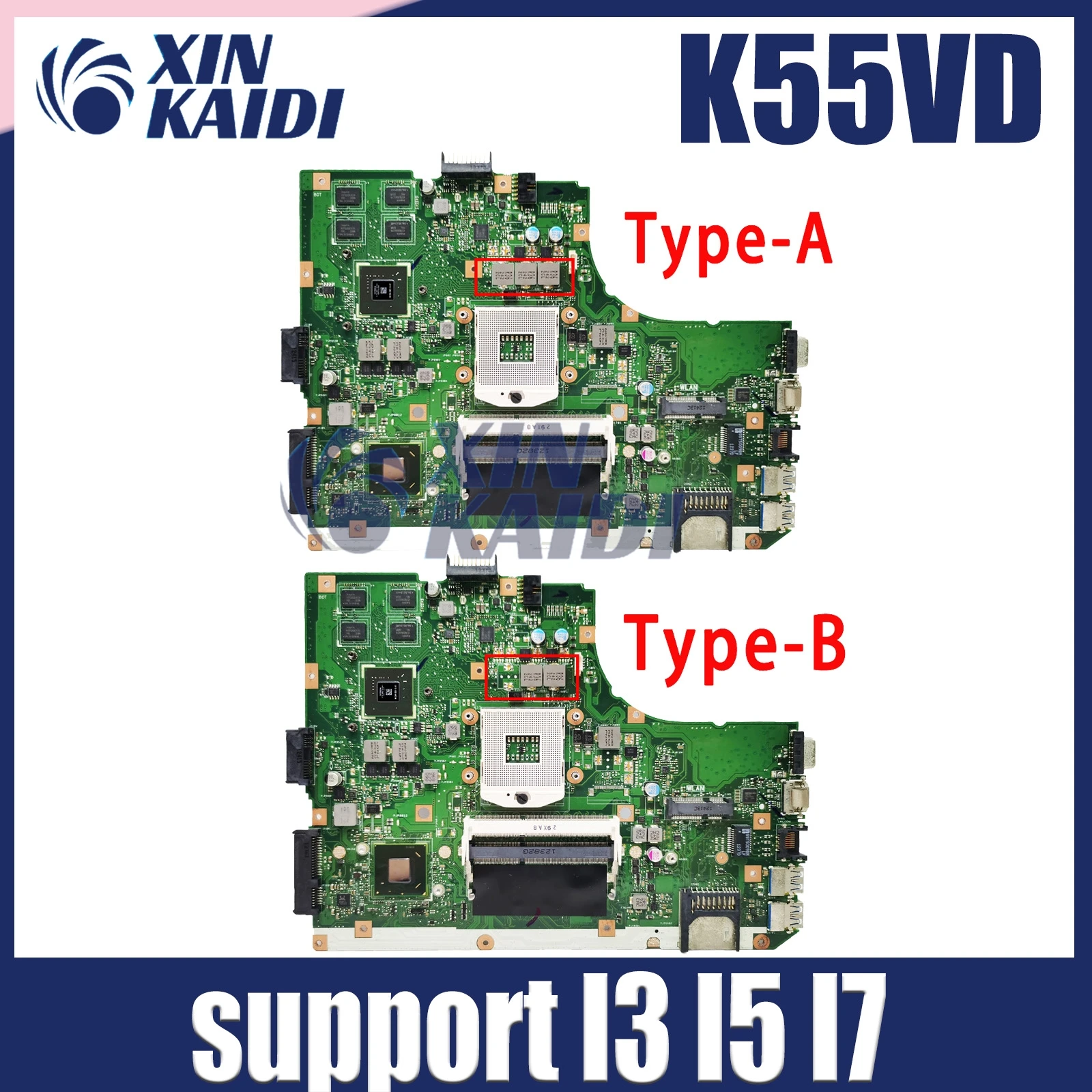 

K55VD A55V For ASUS K55VD A55V K55A Laptop Mainboard For ASUS K55VD A55V Motherboard GT610M support I3 I5 I7 tested