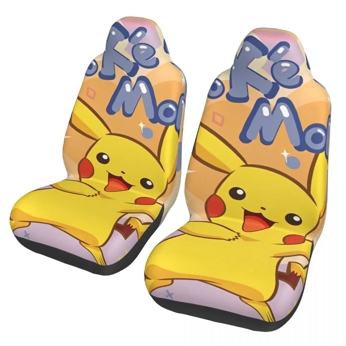 

Cartoon Anime Cute Pikachu Poke-Mon Universal Car Seat Cover Protector Interior Accessories Women Seat Covers Fiber Hunting