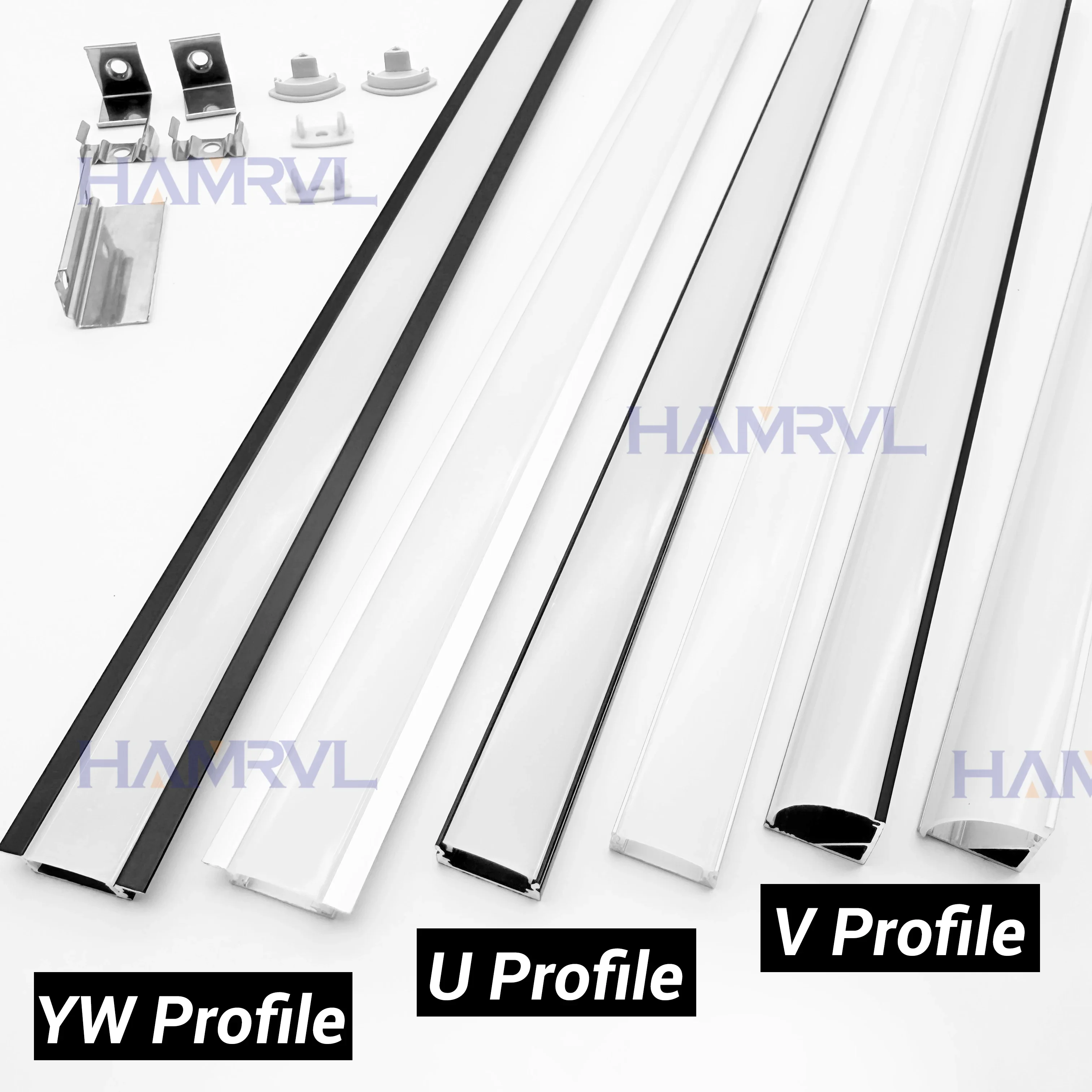 Perfil de alumínio led 2-30 peças pacote 0.5m u v w formahamvl habitação canal traseiro para 8-12mm tira de luz led material de decoração