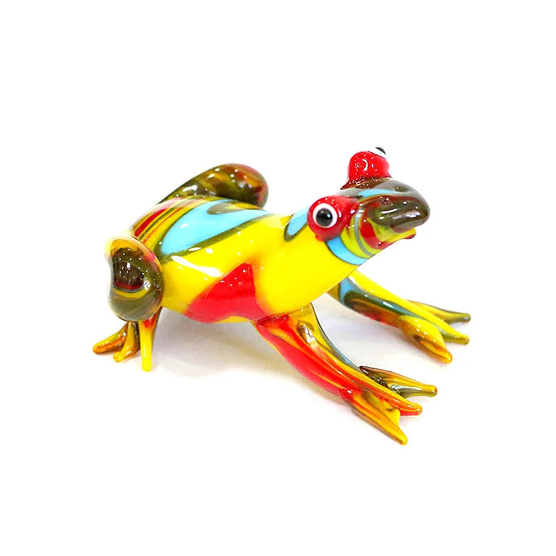 

Murano Glass Frog Figurine Ornament Cute Animal Small Statue Home Living Room Desk Decor Collection Holiday Party Gifts For Kids
