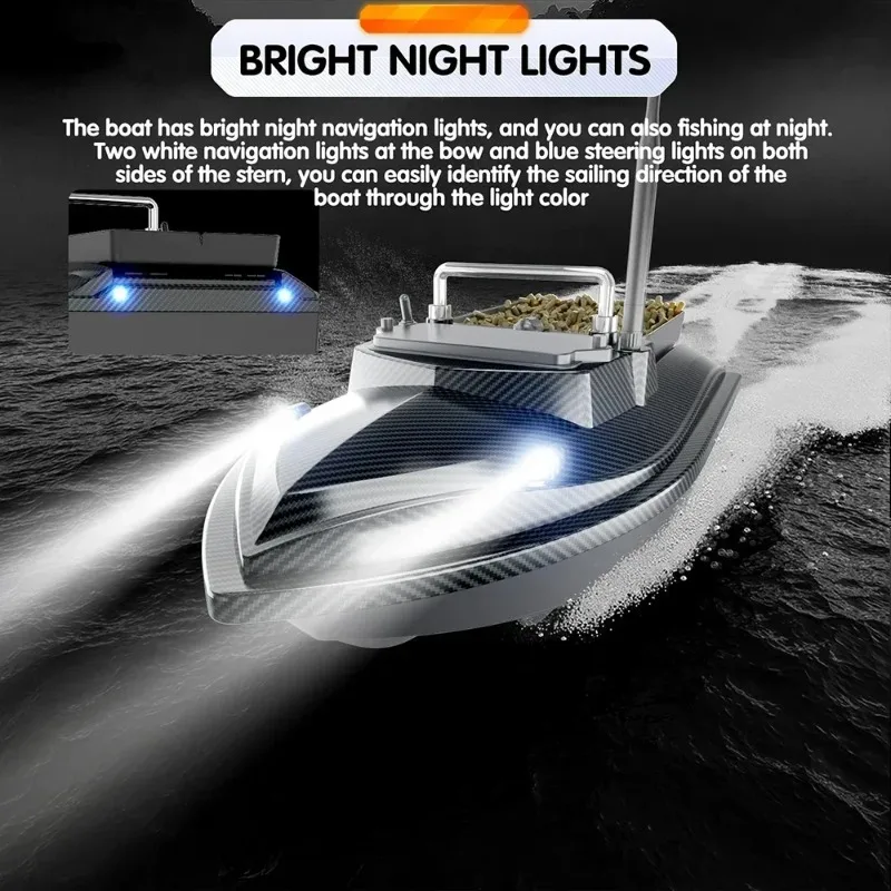 VX RC Bait Boat 5200mAh-30000mAh 500m GPS 40 Positioning 1 Hopper 2KG Load Automatic Return Fishing Boat