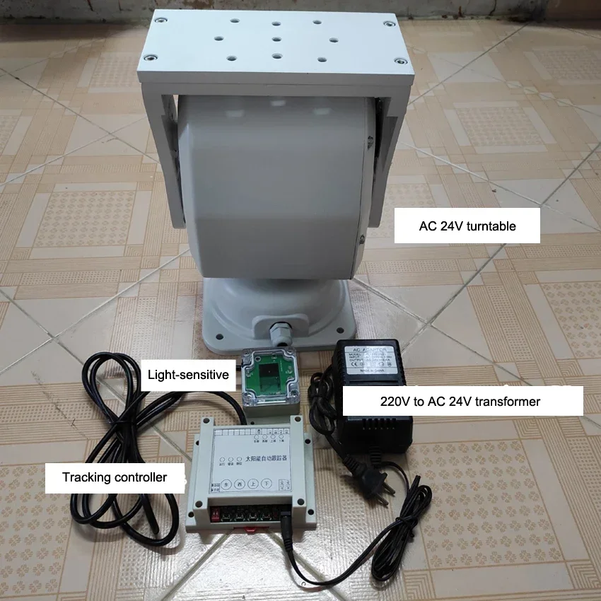 AC 24V Mini Solar Tracking Platform Dual Degree of Freedom Dual Axis Experimental Platform Standby is 4W, rotation is 15W