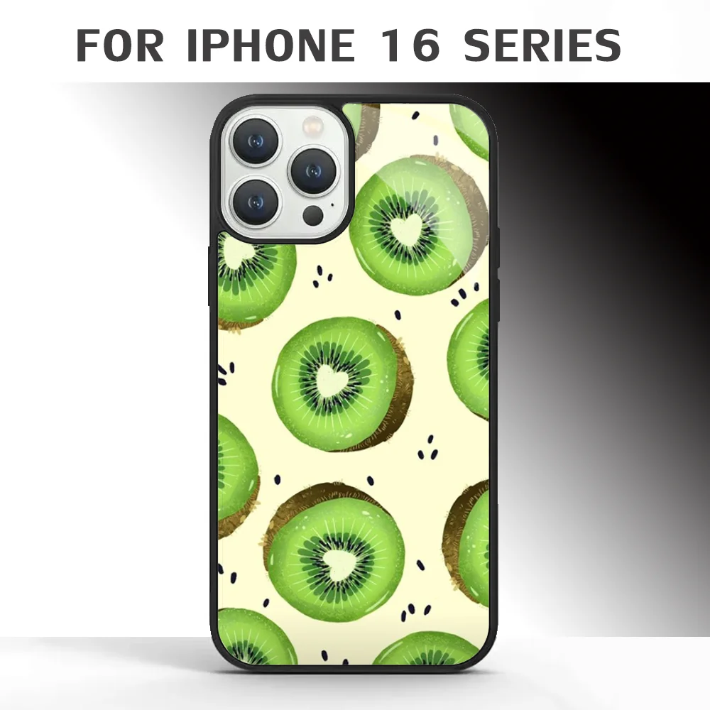 

Kiwi Fruit Phone Case For IPhone 16 16pro 16plus 16promax Pro Plus Max Mirror Acrylic PC TPU Cover