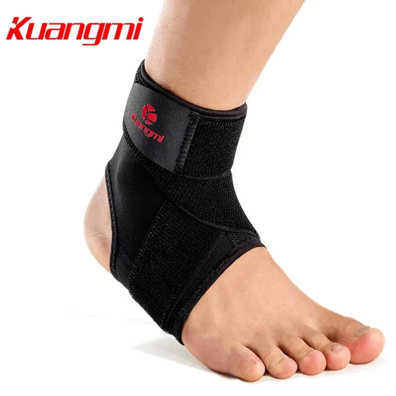 Kuangmi 1 PC Adjustable Pressurized Bandage Ankle Support Men & women Ankle Brace for Running Basketball