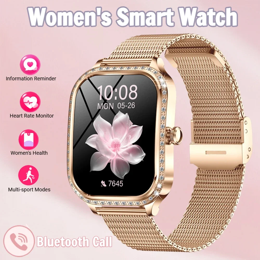 

Women's Bluetooth Call Smart Watch Curved Screen Electronics Waterproof Smartwatch Sports Watches for Woman 2025 Android iOS New