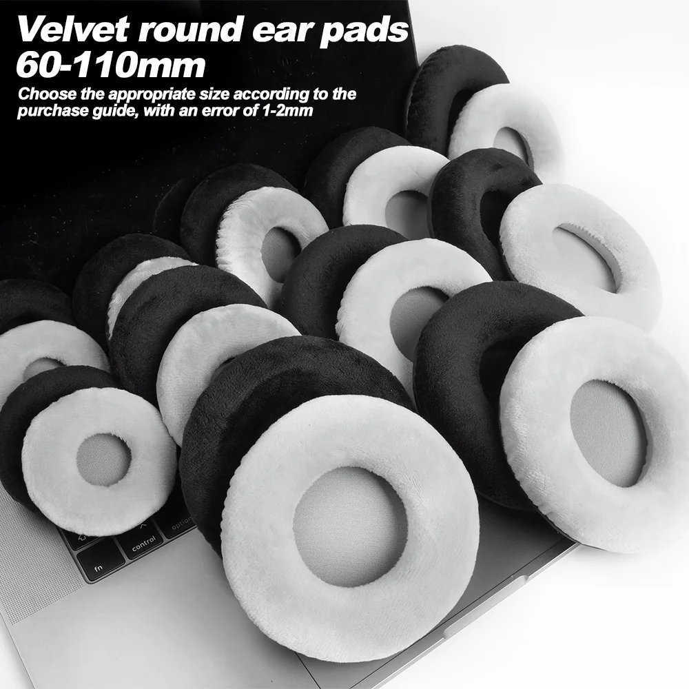 Round velvet 6CM/60mm-11CM/110mm earpads AKG SONY Audio-Technica Sennheiser  Pioneer Foam Headphones Repair Accessories Earmuffs