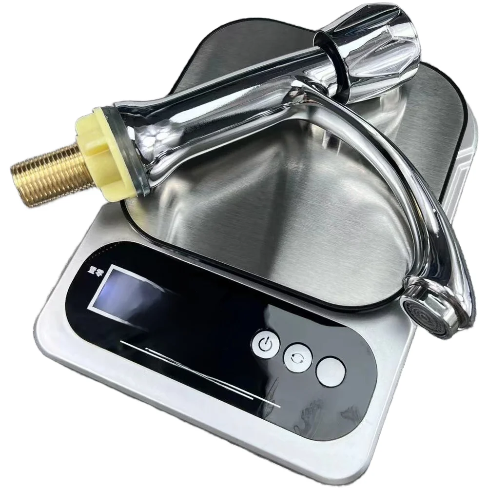Single Hole Bathroom Faucet Cold Water Only Zinc Alloy Construction ABS Base 18x17x6cm Dimension Silver Finish