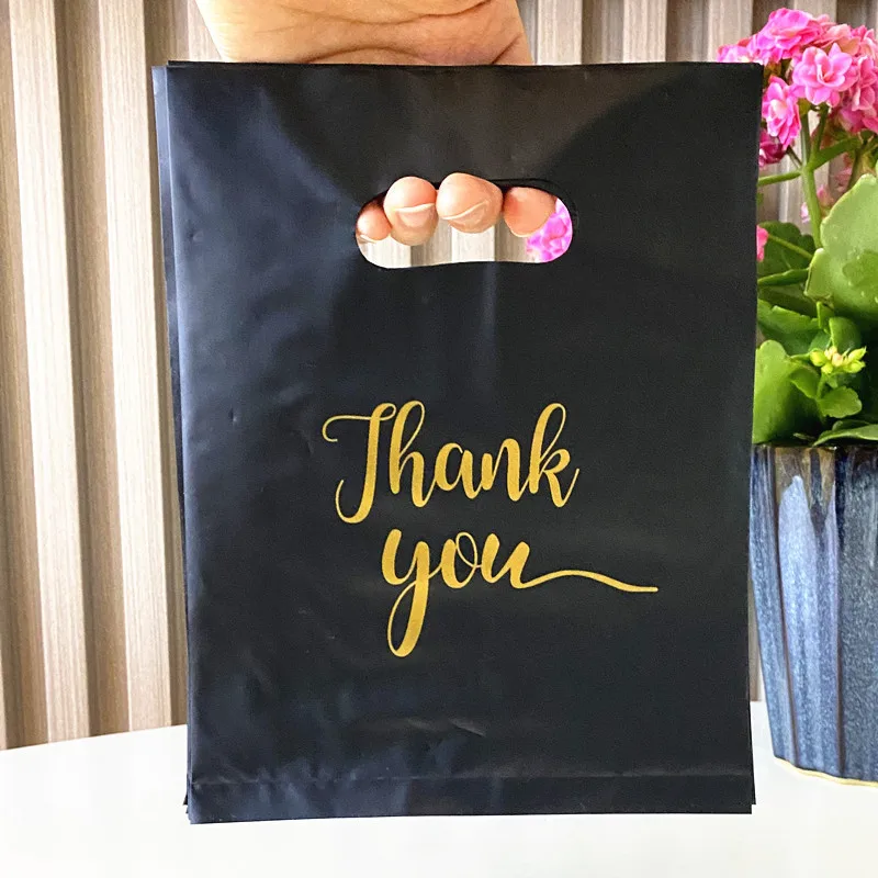 100pcs Thank You Gift Bags Plastic Candy Cookie Packaging Bag for Wedding Decor Birthday Party Favors Small Business Supplies image 3