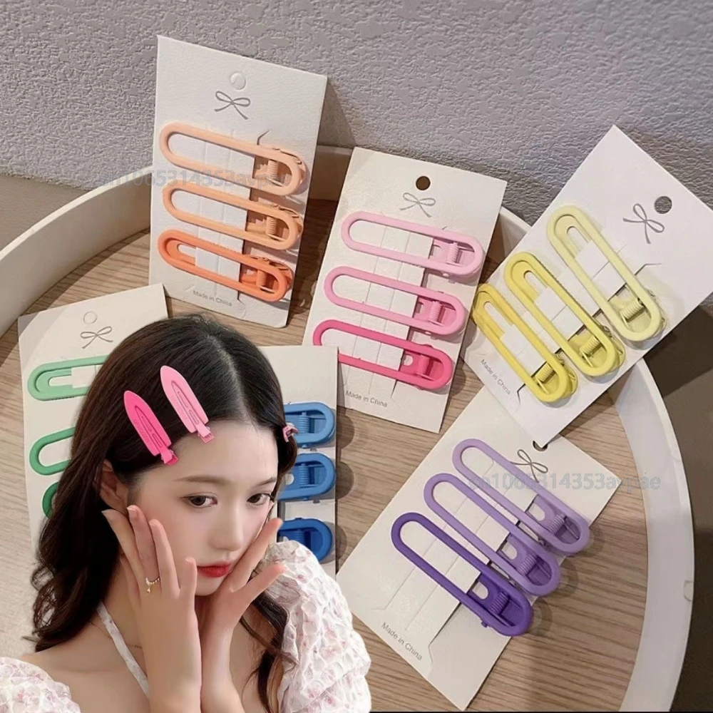 

3Pcs New Women Girl Candy Color Hair Clips Lovely Alloy Bb Hairpins Korean Cute Vintage Brown Side Clip Hair Accessories Заколки