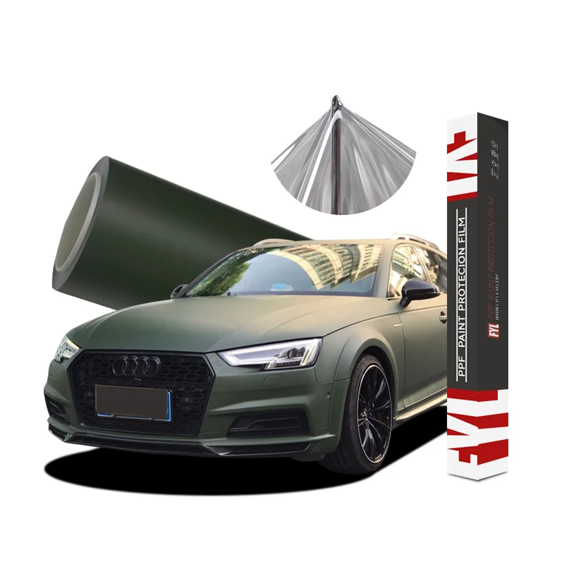 Pellicola opaca per protezione carrozzeria auto Pellicola avvolgente Ppf Vernice TPU Pellicola Tpu termofusibile verde militare satinato