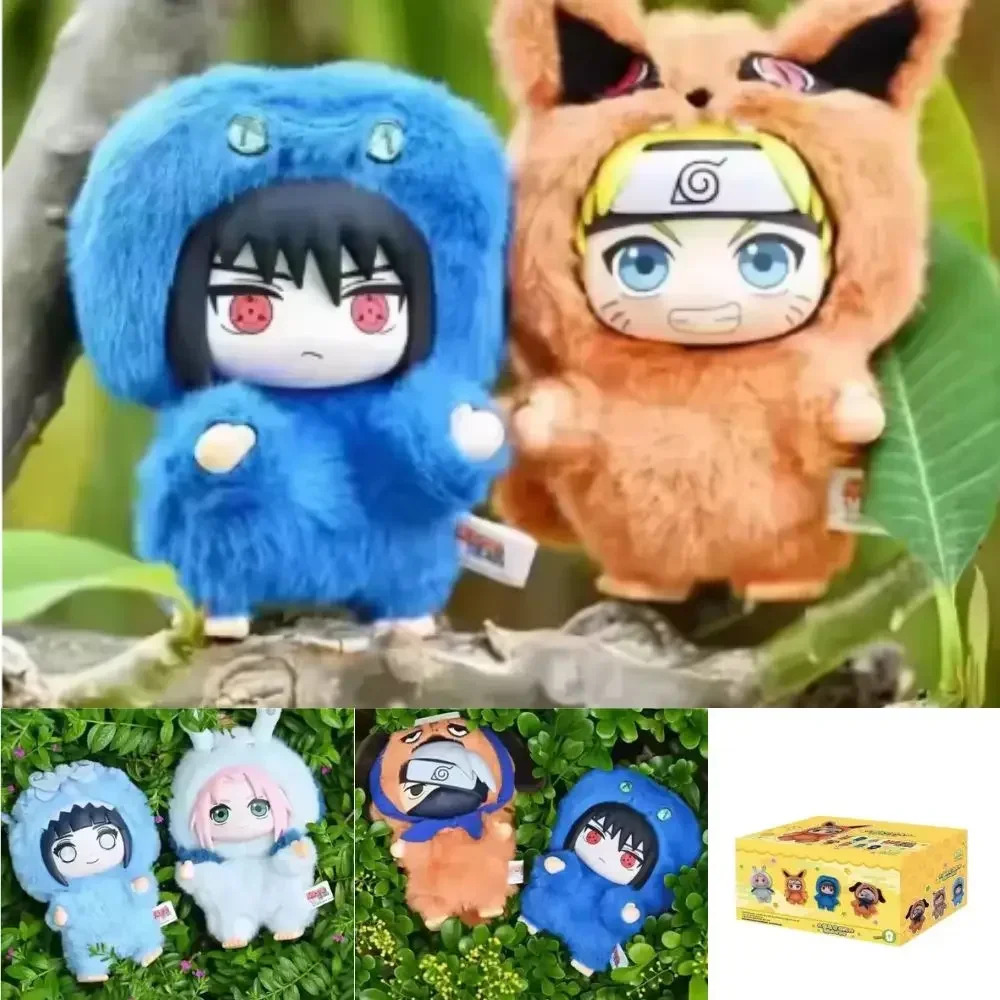 ของแท้จากนารูโตะ ซีรีส์ปาร์ตี้สัตว์น่ารัก กล่องสุ่มฟิกเกอร์ของเล่นตุ๊กตาขนนุ่ม ของตกแต่ง ของขวัญวันเกิดสำหรับเด็กผู้ชาย