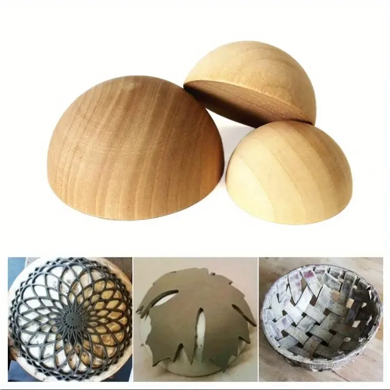 Solid Wood Ball Round Half Sphere Stair Railing Furniture Parts Carved Wooden Finials