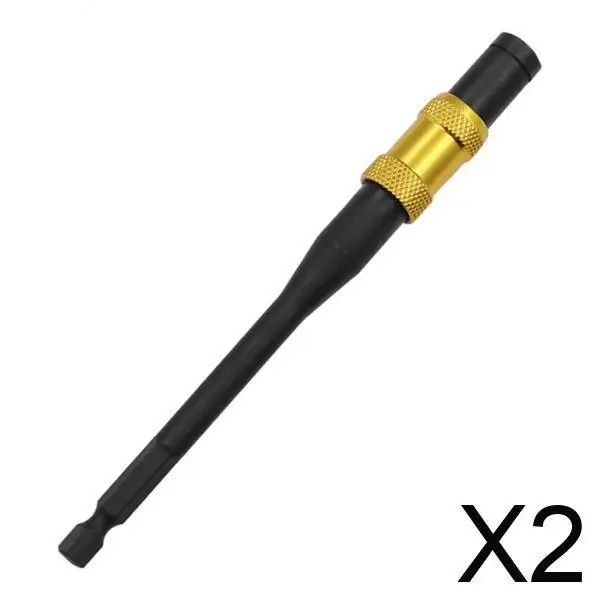 

2 ударных магнитных держателя бит для отверток 145 мм для углов, черный и желтый