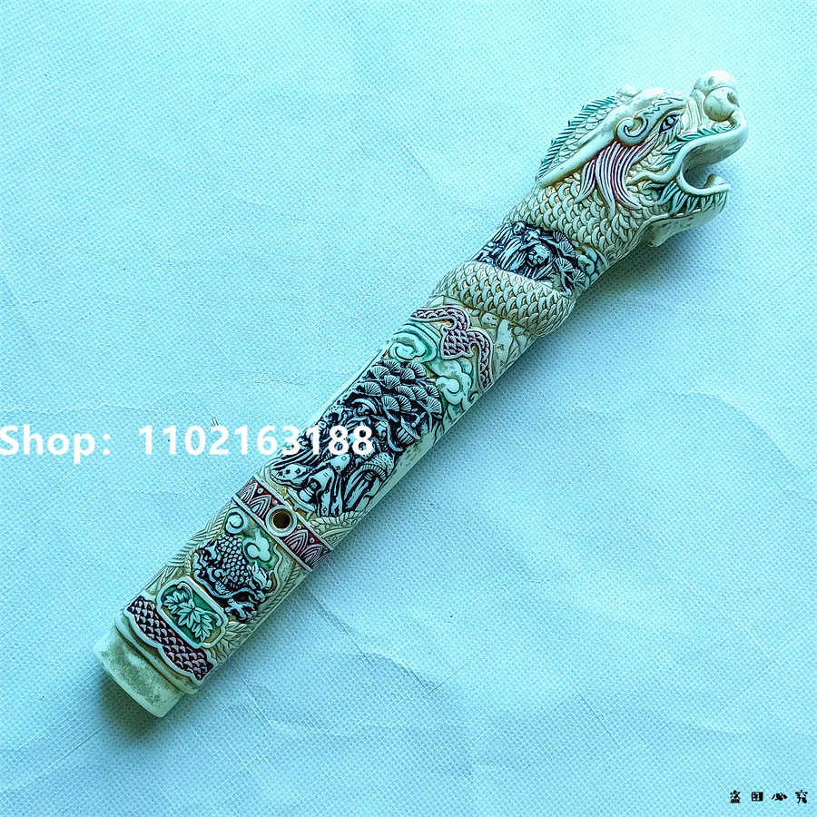 

Unique Plastic Mateial Tsuka Handle Hilt For Real Japan Japanese Katana Samurai Sword Fittings New Carved Dragon Theme Very Nice