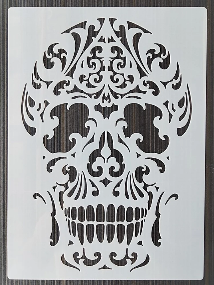 1Pcs 21*29Cm Skull Template DIY Layering Stencils Wall Painting Scrapbook Coloring Embossing Album Decorative Card Templat