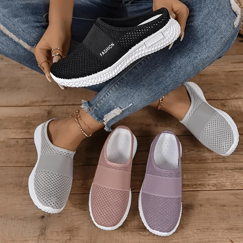 

women's shoes Solid Color Mules, Soft Sole Platform Slip On Walking Shoes, women's summer shoes free shippiing shoes
