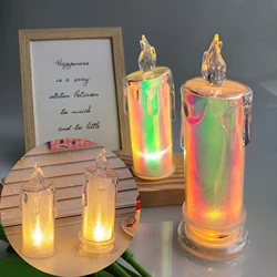 Bougie LED sans flamme blanche chaude, bougie de souhait créative, décor d'Halloween et de Noël