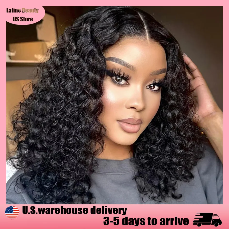 

Lafino 200% Density Deep Wave Frontal Wig 13x6 Hd Lace Curly Wigs 13x4 Lace Frontal Water Wave 4x4 5x5 Closure Human Hair Wig