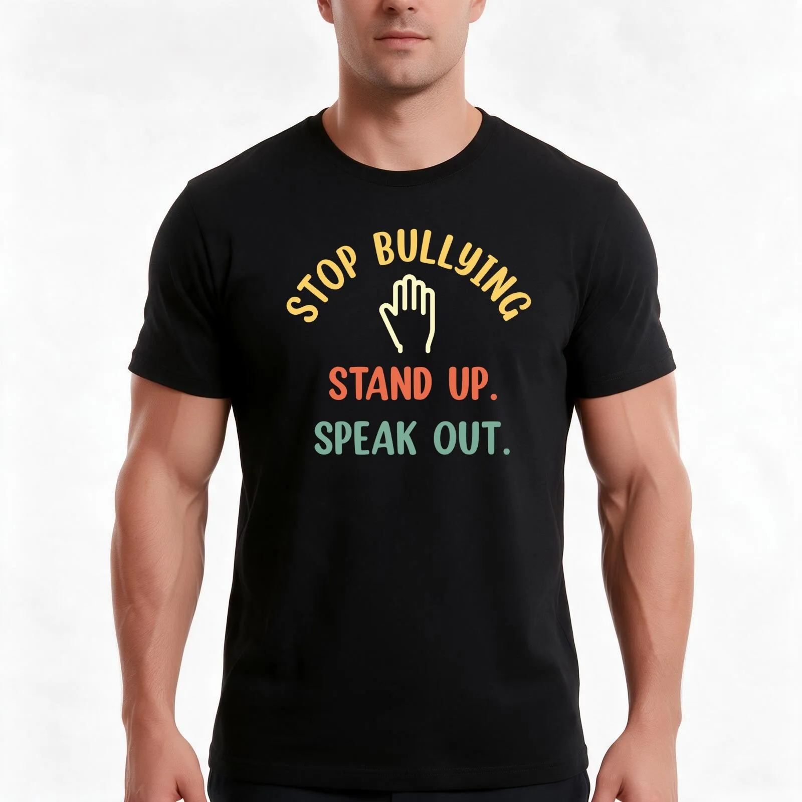 Unity Day Stop Bullying Stand Up Speak Out T-Shirt, Summer Casual Cotton Tee, Oversized Streetwear Tops, Vintage Graphic Print