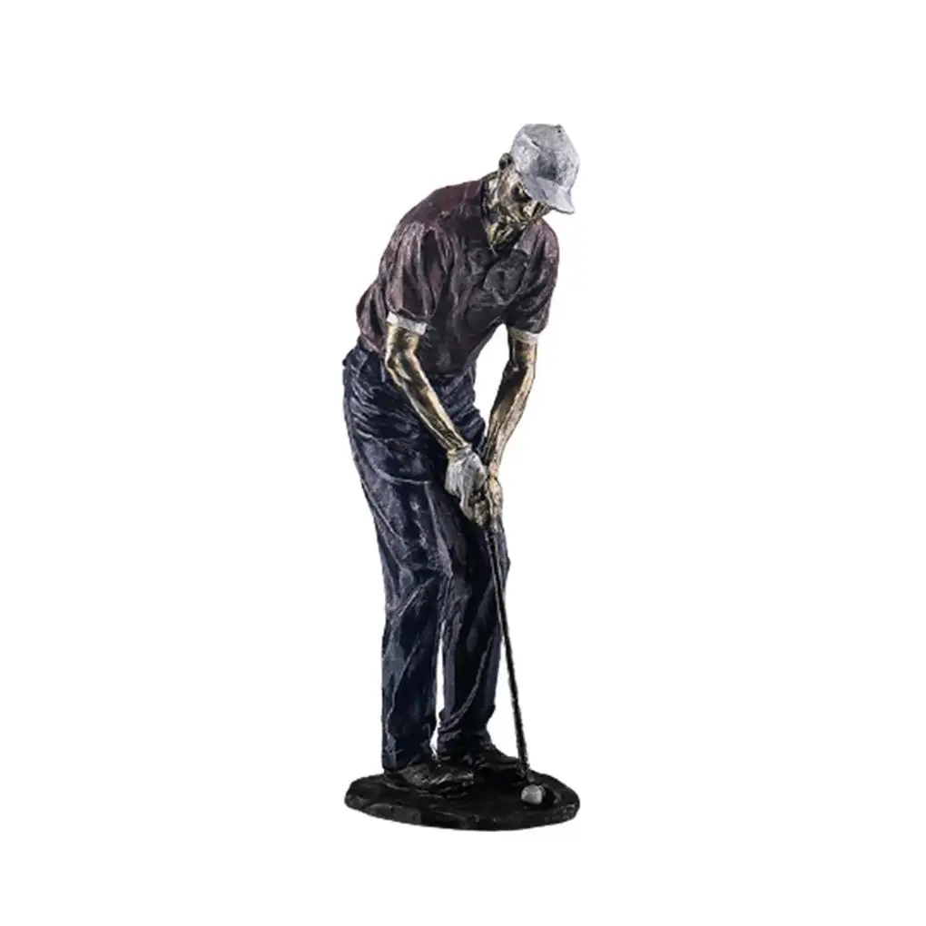 Resin Golfer Player Sculpture Suitable For Any Occasion Gift Choice Unique Style Retro Golfer Statue