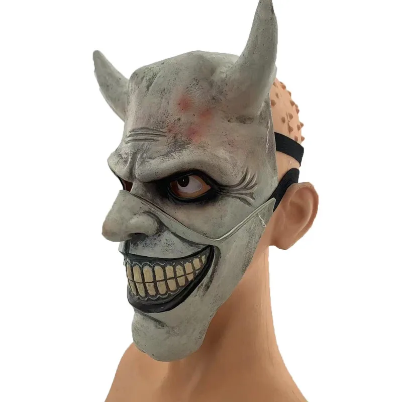DY20 فستان بتصميم حالم المنتزع قناع مخيف تأثيري للرجال قناع الوجه 2021 فيلم الرعب الأسود الهاتف زي اكسسوارات رجل فانتازيا الدعامة