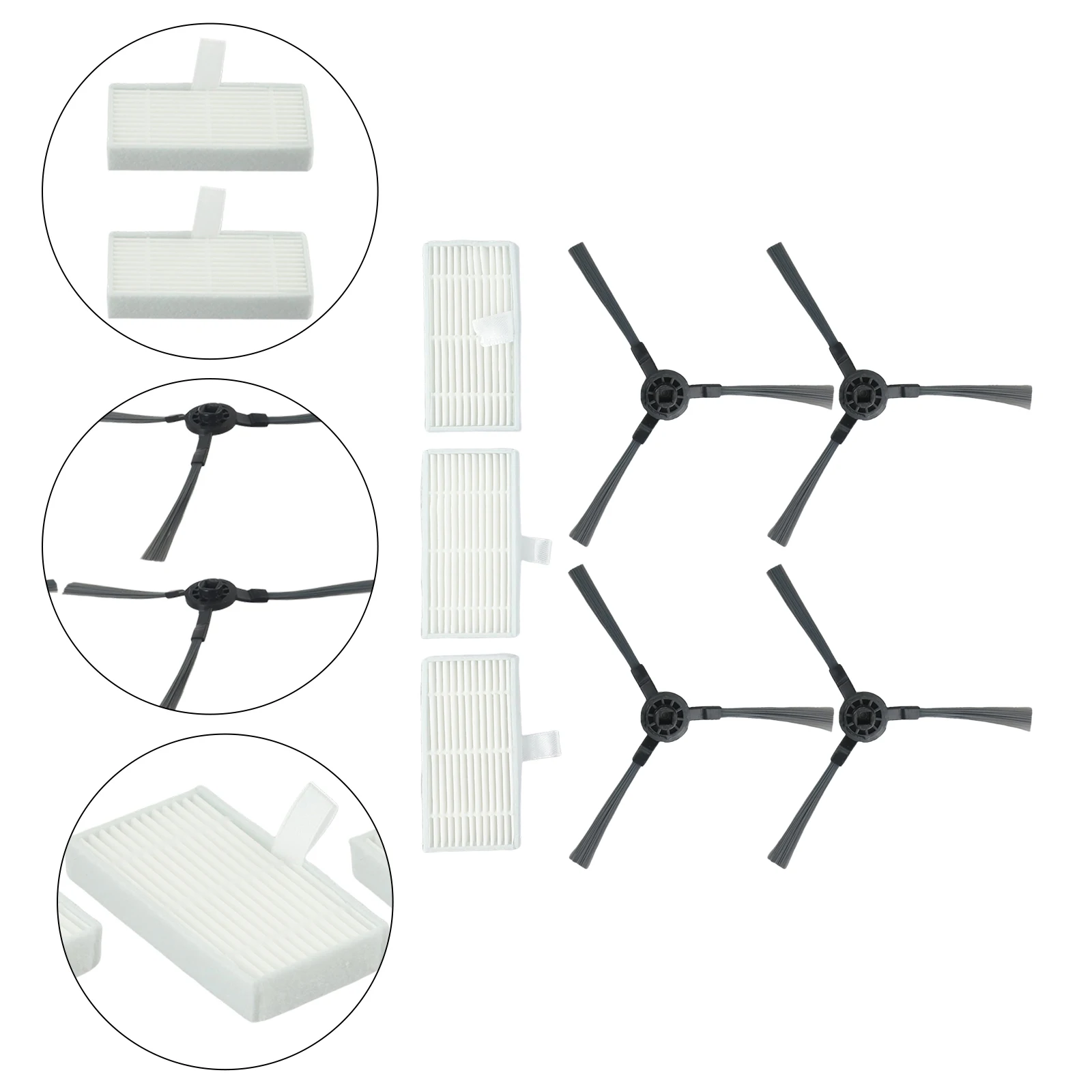 4/8pcs Side Brushes 3/5pcs Filters For Cecotec for conga 999 X-Treme Vacuum Cleaner Robot for sweeper Clean Brushes Reduce Dust