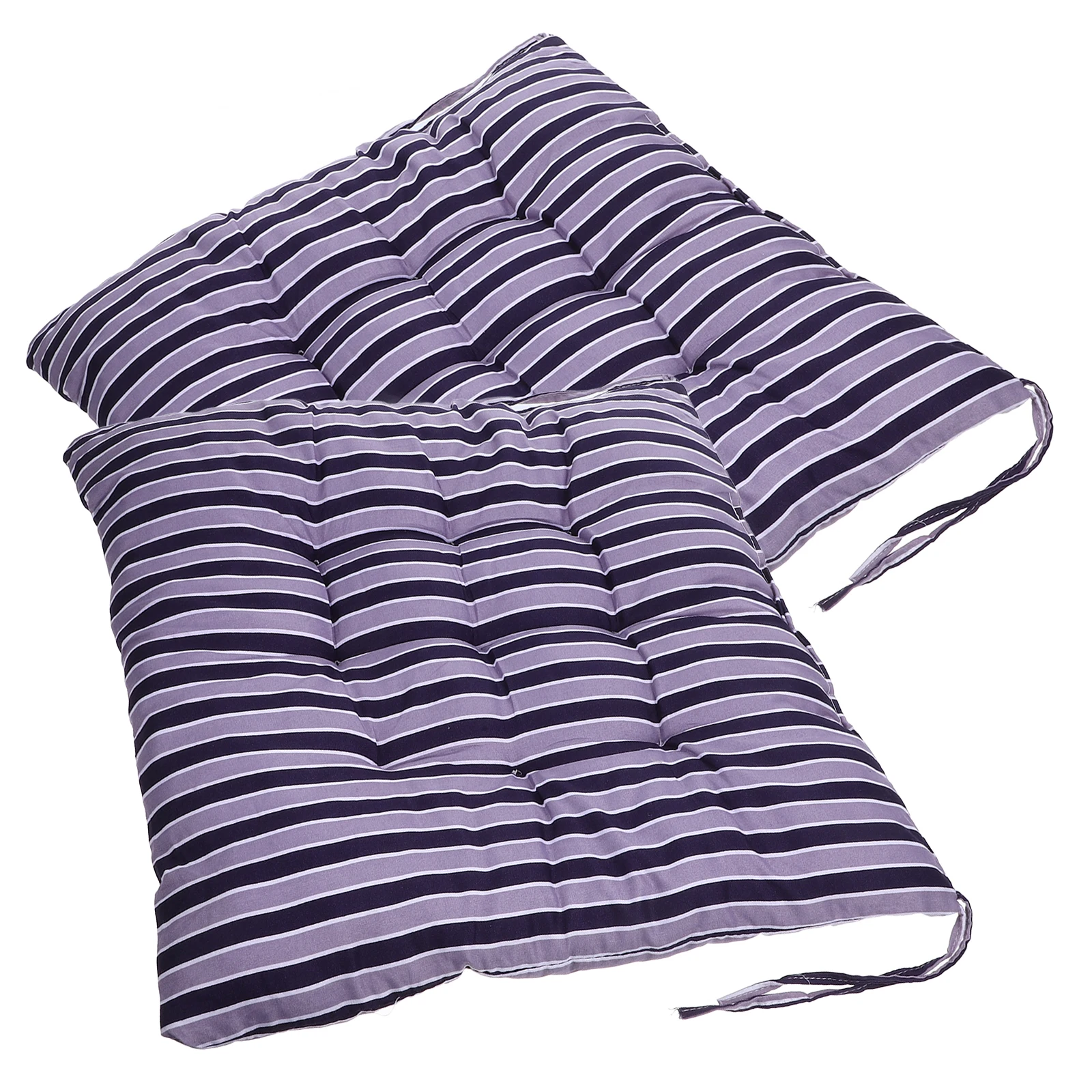 

2 Pcs Chair Cushion Lovely Practical Seat Square Pillows Fashion Striped Pattern Home Furniture Legs Safe