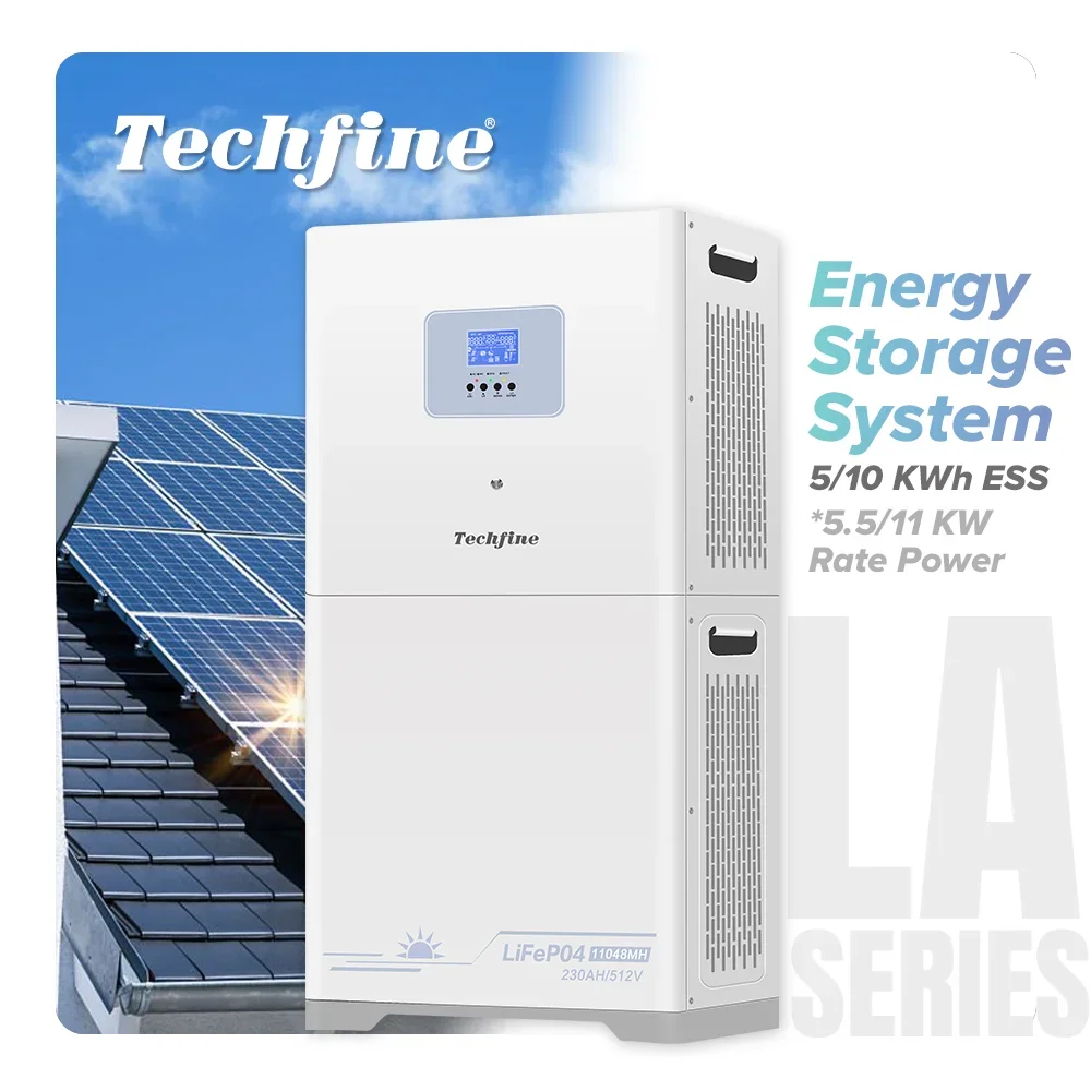 Techfine Residential stackable All In One ESS 10kWh 200ah 51.2v Lithium LiFePO4 Home Energy Storage System