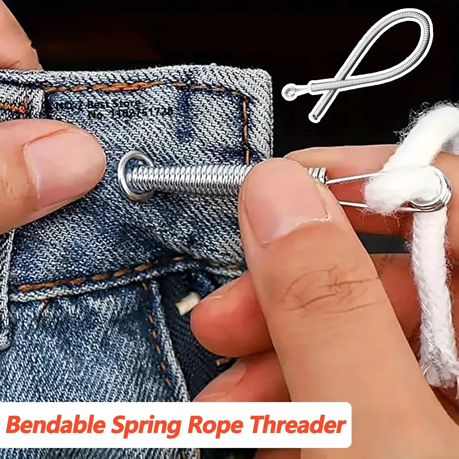 

Bendable Spring Drawstring Threader Clip Flexible Cord Threading Tool for Pants Hoodies Elastic Band Lace DIY Sewing Accessories