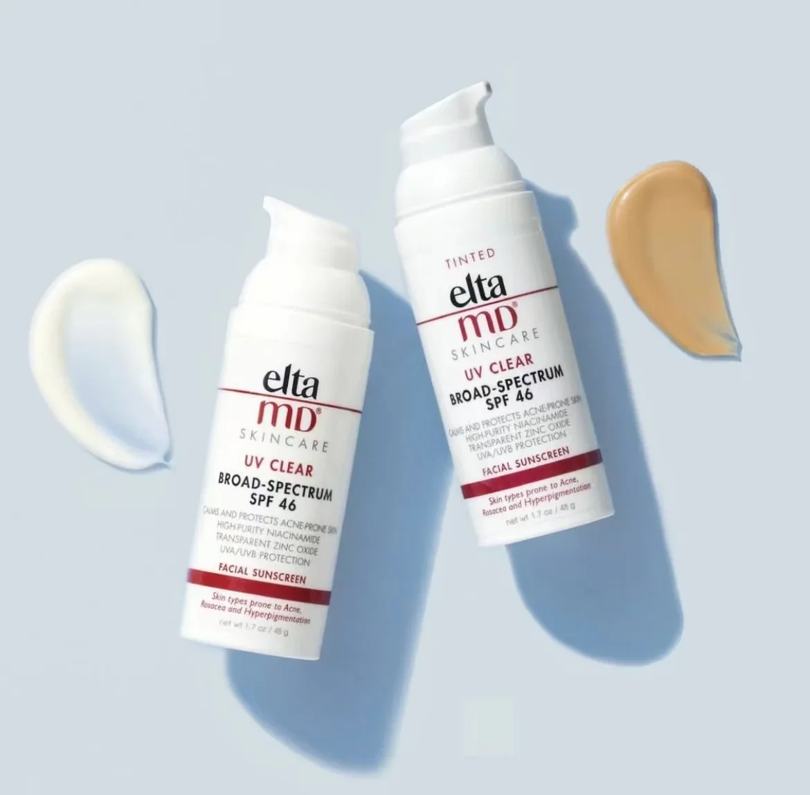 1PCS EltaMD UV Daily Tinted Sunscreen with Zinc Oxide Protects and Calms Sensitive Skin and Acne-Prone Skin SPF46 Oil Free