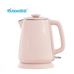 Yousdas pink new design kettles double layer 1800ml wholesale prices household electric kettle water kettle