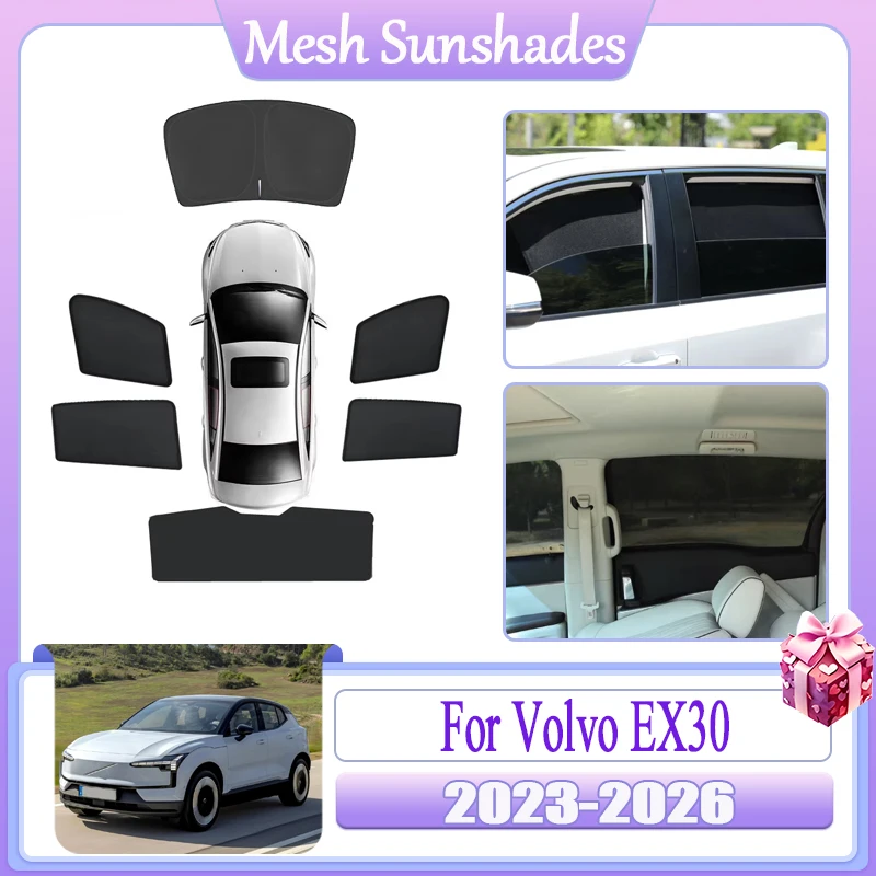

Magnetic Sunshade For Volvo EX30 2023 2024 2025 2026 Curtain Window UV Protection Sun Visor Blinds Summer Car Parts Accessories
