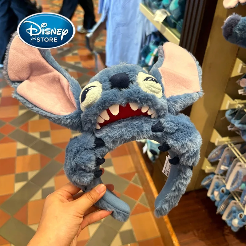 

Disney Blue Stitch Plush Hairband Fluffy Cartoon Stitch Ear Headband Cute Stitch Cosplay Hair Accessory For Women ﻿